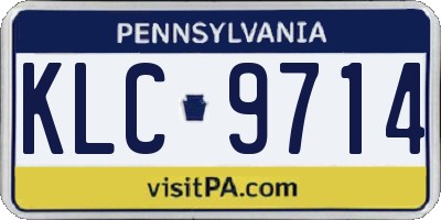 PA license plate KLC9714