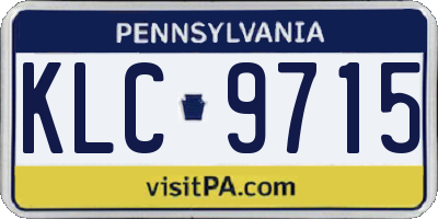 PA license plate KLC9715