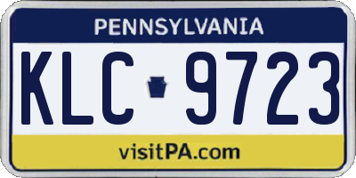 PA license plate KLC9723
