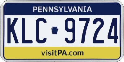 PA license plate KLC9724