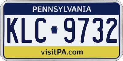 PA license plate KLC9732