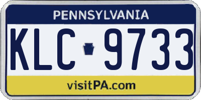 PA license plate KLC9733