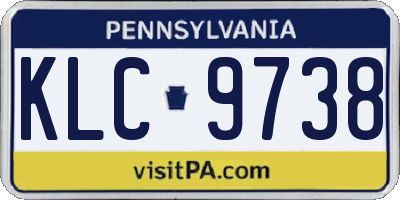 PA license plate KLC9738