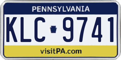 PA license plate KLC9741