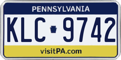 PA license plate KLC9742