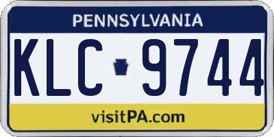 PA license plate KLC9744