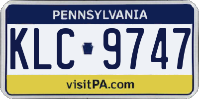 PA license plate KLC9747