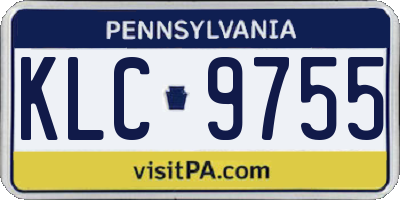 PA license plate KLC9755