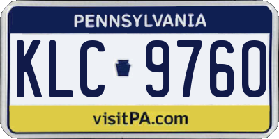 PA license plate KLC9760