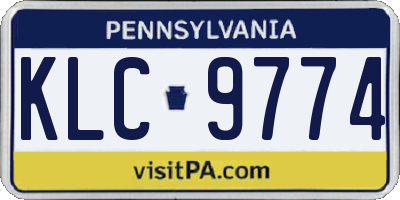 PA license plate KLC9774