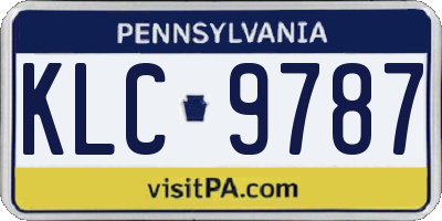 PA license plate KLC9787