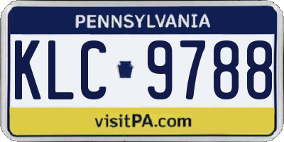 PA license plate KLC9788