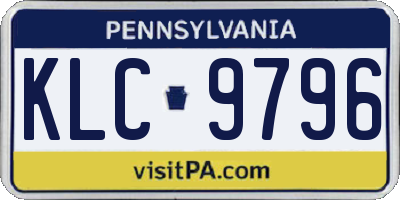 PA license plate KLC9796