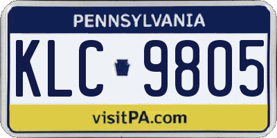 PA license plate KLC9805