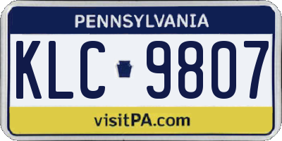 PA license plate KLC9807