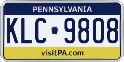 PA license plate KLC9808