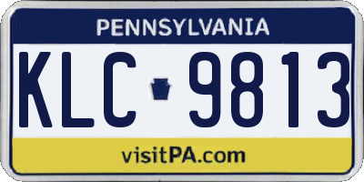 PA license plate KLC9813