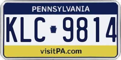 PA license plate KLC9814
