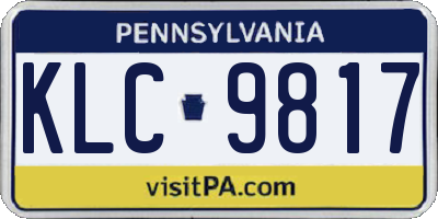 PA license plate KLC9817