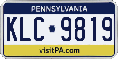 PA license plate KLC9819