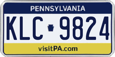PA license plate KLC9824