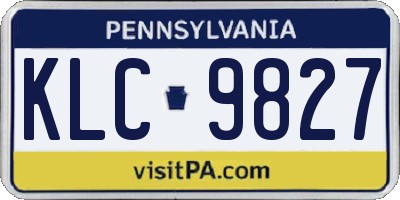 PA license plate KLC9827