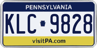 PA license plate KLC9828