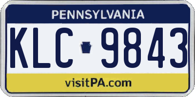 PA license plate KLC9843