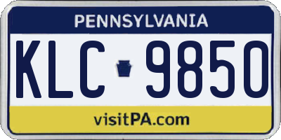 PA license plate KLC9850