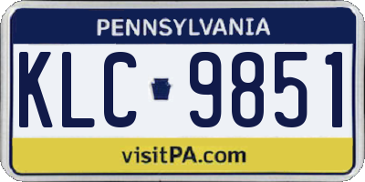PA license plate KLC9851
