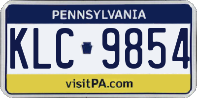 PA license plate KLC9854