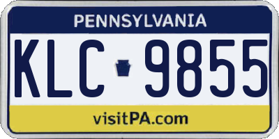 PA license plate KLC9855