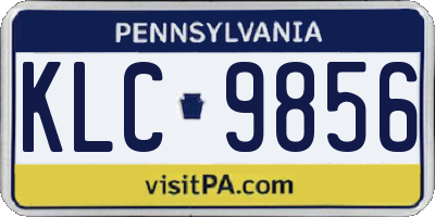 PA license plate KLC9856