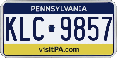 PA license plate KLC9857