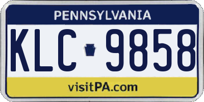 PA license plate KLC9858
