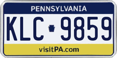 PA license plate KLC9859