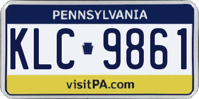 PA license plate KLC9861