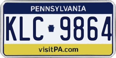 PA license plate KLC9864