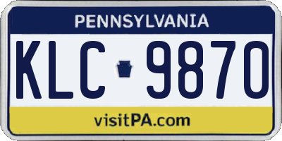 PA license plate KLC9870
