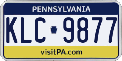 PA license plate KLC9877