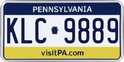 PA license plate KLC9889