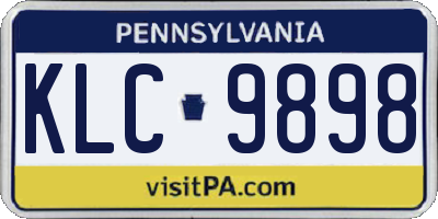 PA license plate KLC9898