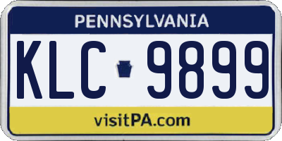 PA license plate KLC9899