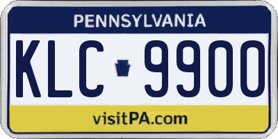 PA license plate KLC9900