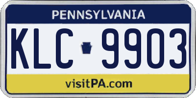 PA license plate KLC9903