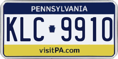 PA license plate KLC9910