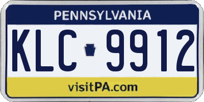 PA license plate KLC9912