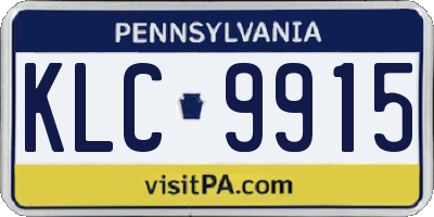 PA license plate KLC9915
