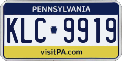 PA license plate KLC9919