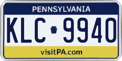 PA license plate KLC9940